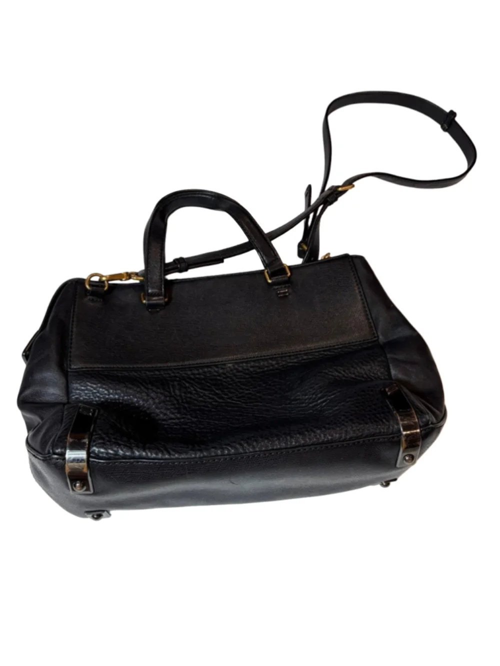 Marc by Marc Jacobs Black Leather Satchel Crossbody Shoulder Bag Gold Hardware